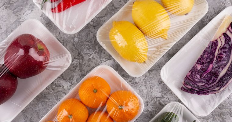 Plastic wrapped food